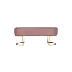 Banc Design En Velours "Athea" 105cm Rose & Or -Sominova Soldes Boutique banc 17670115