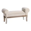 Banc Baroque Tissu Beige/Bois Blanchi - RORO -Sominova Soldes Boutique banc 17998845