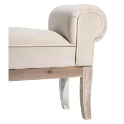 Banc Baroque Tissu Beige/Bois Blanchi - RORO -Sominova Soldes Boutique banc 17998849