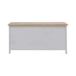 Banc Meuble 3 Tiroirs 2 Porte Bois Blanc Beige 44x90x34 -Sominova Soldes Boutique banc 18365493