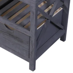 Banc Banquette Assise 2 Tiroirs Bois Gris Shabby Chic 43x65x34 -Sominova Soldes Boutique banc 18397337