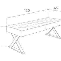 Banquette En Croûte De Cuir Et Acier Chromé 5001 ANGEL CERDA -Sominova Soldes Boutique banc 18422577