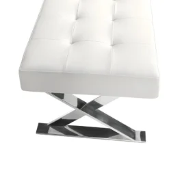 Banquette En Croûte De Cuir Et Acier Chromé 5001 ANGEL CERDA -Sominova Soldes Boutique banc 18422581