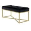 Banc Design Velours "Cameron" 90cm Noir & Or -Sominova Soldes Boutique banc 19094721
