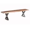 Banc En Bois Massif "Crosa" 160cm Marron & Chrome -Sominova Soldes Boutique banc 19095299