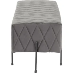 Banquette Rembourrée En Velours Gris -Sominova Soldes Boutique banc 21670963
