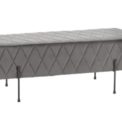 Banquette Rembourrée En Velours Gris -Sominova Soldes Boutique banc 21670971