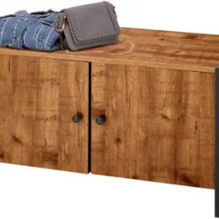 Banc Avec 2 Portes En Panneau De Particules De Chêne Parcifique -Sominova Soldes Boutique banc 21671037