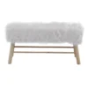 Banc En Bois Et Fourrure Synthétique Blanche 2 Places - -Sominova Soldes Boutique banc 22133389
