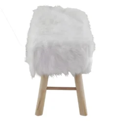 Banc En Bois Et Fourrure Synthétique Blanche 2 Places - -Sominova Soldes Boutique banc 22133393