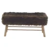 Banc En Bois Et Fourrure Synthétique Marron 2 Places - -Sominova Soldes Boutique banc 22133421