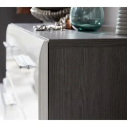 LineGD Banc, 2 Portes, Argent Fumé, Blanc Brillant. -Sominova Soldes Boutique banc 22157871