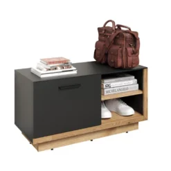 Synnax Banc 1 Claquement De Porte, 2 Tablettes Gris,chêne Décor. 11 Synnax Banc 1 Claquement De Porte, 2 Tablettes Gris,chêne Décor. -Sominova Soldes Boutique banc 22157929