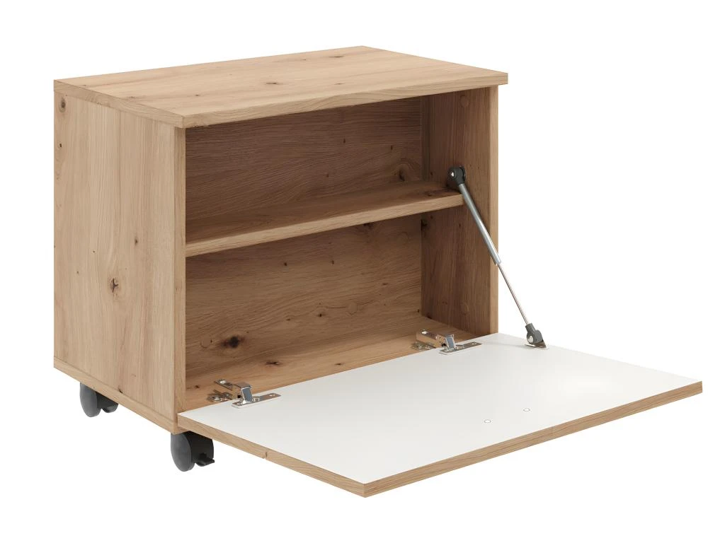 Geo Banc Pour Salle De Bain, 1 Compartiment Ouvert, 1 Rabat Imitation Chêne. 4 Geo Banc Pour Salle De Bain, 1 Compartiment Ouvert, 1 Rabat Imitation Chêne. – Image 2