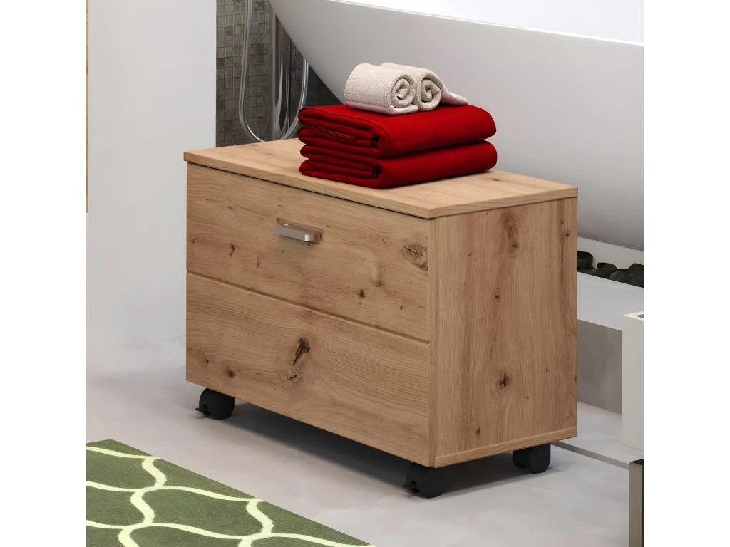 Geo Banc Pour Salle De Bain, 1 Compartiment Ouvert, 1 Rabat Imitation Chêne. 7 Geo Banc Pour Salle De Bain, 1 Compartiment Ouvert, 1 Rabat Imitation Chêne. – Image 5