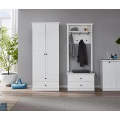 BrandsonBaxter Banc à 2 Tiroirs, Blanc. -Sominova Soldes Boutique banc 22157955