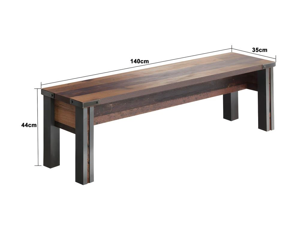 PrimePier Banc Look Vieux Bois, Imitation Chêne. 5 PrimePier Banc Look Vieux Bois, Imitation Chêne. – Image 3