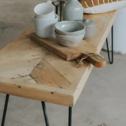 Banc En Bois Récupéré Et Fer De Couleur Beige -Sominova Soldes Boutique banc 22183631