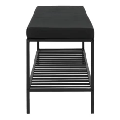 HARALD - Banc D'Entrée 2 Places Acier Et Coussins Noirs -Sominova Soldes Boutique banc 22397953