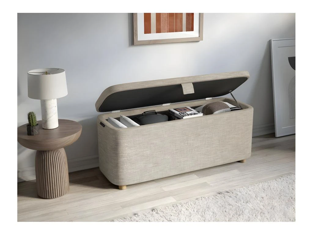 PISTACHE - Bout De Lit Avec Rangement En Tissu - Beige 4 PISTACHE - Bout De Lit Avec Rangement En Tissu - Beige – Image 2