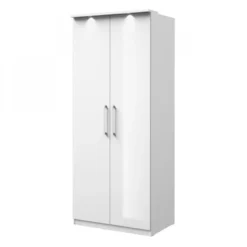 Dressing D'angle Complet Collection MODULO Coloris Blanc Avec LED, Joues De Finitions Et Packs étagères Inclus. -Sominova Soldes Boutique dressing et vestiaire 10562293