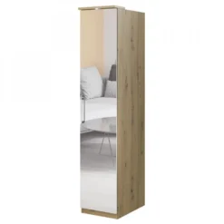 Dressing D'angle Complet Collection MODULO Coloris Chêne Et Blanc Brillant Avec LED, Joues De Finitions Et étagères Inclus. -Sominova Soldes Boutique dressing et vestiaire 10562303
