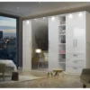 Dressing Complet Collection MODULO Coloris Blanc Avec LED, Joues De Finitions Et Packs étagères Inclus. -Sominova Soldes Boutique dressing et vestiaire 10675393