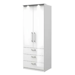 Dressing Complet Collection MODULO Coloris Blanc Avec LED, Joues De Finitions Et Packs étagères Inclus. 11 Dressing Complet Collection MODULO Coloris Blanc Avec LED, Joues De Finitions Et Packs étagères Inclus. -Sominova Soldes Boutique dressing et vestiaire 10675401