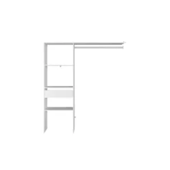 Elysée - Dressing Blanc Avec 3 étagères, 1 Tiroir Et Une Penderie : 160 X 40 X 180 Cm -Sominova Soldes Boutique dressing et vestiaire 12220647