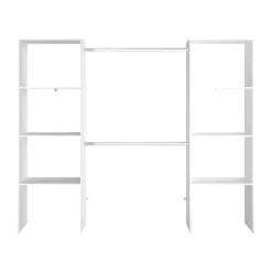 Elysée - Dressing Blanc Avec 6 étagères Et 2 Penderies : 220 X 40 X 180 Cm -Sominova Soldes Boutique dressing et vestiaire 12220711