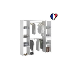 Elysée - Dressing Blanc Avec 6 étagères, 1 Tiroir Et 2 Penderies : 180 X 40 X 180 Cm -Sominova Soldes Boutique dressing et vestiaire 12220733