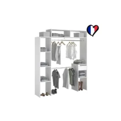 Elysée - Dressing Blanc Extensible Avec 2 Penderies, 4 étagères Et 1 Tiroir -Sominova Soldes Boutique dressing et vestiaire 12220773