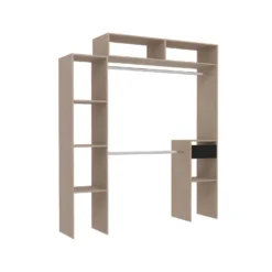 Elysée - Dressing Bois Extensible Avec 2 Penderies, 4 étagères Et 1 Tiroir