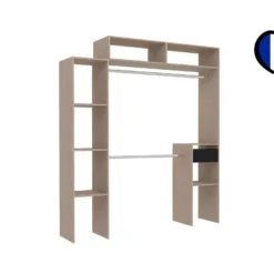 Elysée - Dressing Bois Extensible Avec 2 Penderies, 4 étagères Et 1 Tiroir -Sominova Soldes Boutique dressing et vestiaire 12339989
