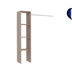 Elysée - Dressing Bois Avec 3 étagères Et Penderie : 138 X 40 X 180 Cm -Sominova Soldes Boutique dressing et vestiaire 12340019