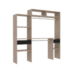 Elysée - Dressing Bois Extensible Avec 2 Penderies, 4 étagères Et Un Tiroir