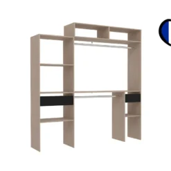 Elysée - Dressing Bois Extensible Avec 2 Penderies, 4 étagères Et Un Tiroir -Sominova Soldes Boutique dressing et vestiaire 12340031