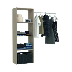 Elysée - Dressing Bois Avec 3 étagères Et Une Penderie : 160 X 40 X 180 Cm -Sominova Soldes Boutique dressing et vestiaire 12340053