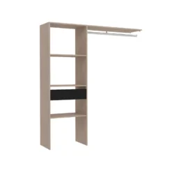 Elysée - Dressing Bois Avec 3 étagères, 1 Tiroir Et Une Penderie : 160 X 40 X 180 Cm