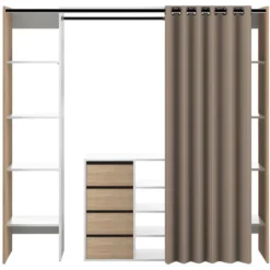 Dressing / Meuble De Rangement TOM - Chêne Et Blanc - SYMBIOSIS