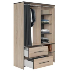 Dressing JUNGO - Chêne Naturel Et Noir - SYMBIOSIS -Sominova Soldes Boutique dressing et vestiaire 12512327