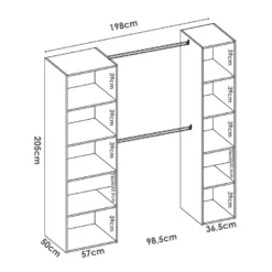 Dressing Avec 2 Tiroirs Suit White -Sominova Soldes Boutique dressing et vestiaire 13078267