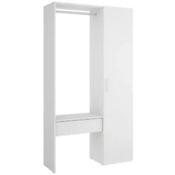 Kit Dressing Colonne Fermée Avec Tiroir Latéral Costume Blanc
