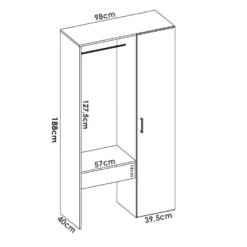 Kit Dressing Colonne Fermée Avec Tiroir Latéral Costume Blanc -Sominova Soldes Boutique dressing et vestiaire 13081301
