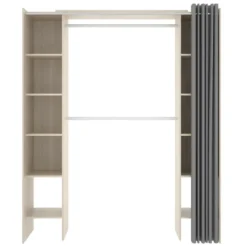 Armoire Dressing Extensible En Panneau De Particules Coloris Chêne Naturel - Longueur 110-160 X Profondeur 50 X Hauteur 205 Cm -Sominova Soldes Boutique dressing et vestiaire 13141005