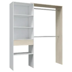Armoire Dressing Décor Blanc Et Chêne - H187 Cm -Sominova Soldes Boutique dressing et vestiaire 13396293