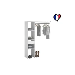 Elysée - Dressing Blanc Avec 3 étagères, 1 Tiroir Et Une Penderie : 138 X 40 X 180 Cm -Sominova Soldes Boutique dressing et vestiaire 14970549