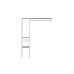 Elysée - Dressing Blanc Avec 3 étagères, 1 Tiroir Et Une Penderie : 138 X 40 X 180 Cm -Sominova Soldes Boutique dressing et vestiaire 14970553
