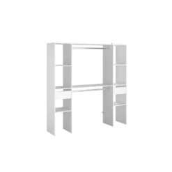 Elysée - Dressing Blanc Avec 6 étagères, 2 Tiroirs Et 2 Penderies : 180 X 40 X 180 Cm -Sominova Soldes Boutique dressing et vestiaire 14970905