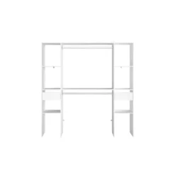 Elysée - Dressing Blanc Avec 6 étagères, 2 Tiroirs Et 2 Penderies : 180 X 40 X 180 Cm -Sominova Soldes Boutique dressing et vestiaire 14970907